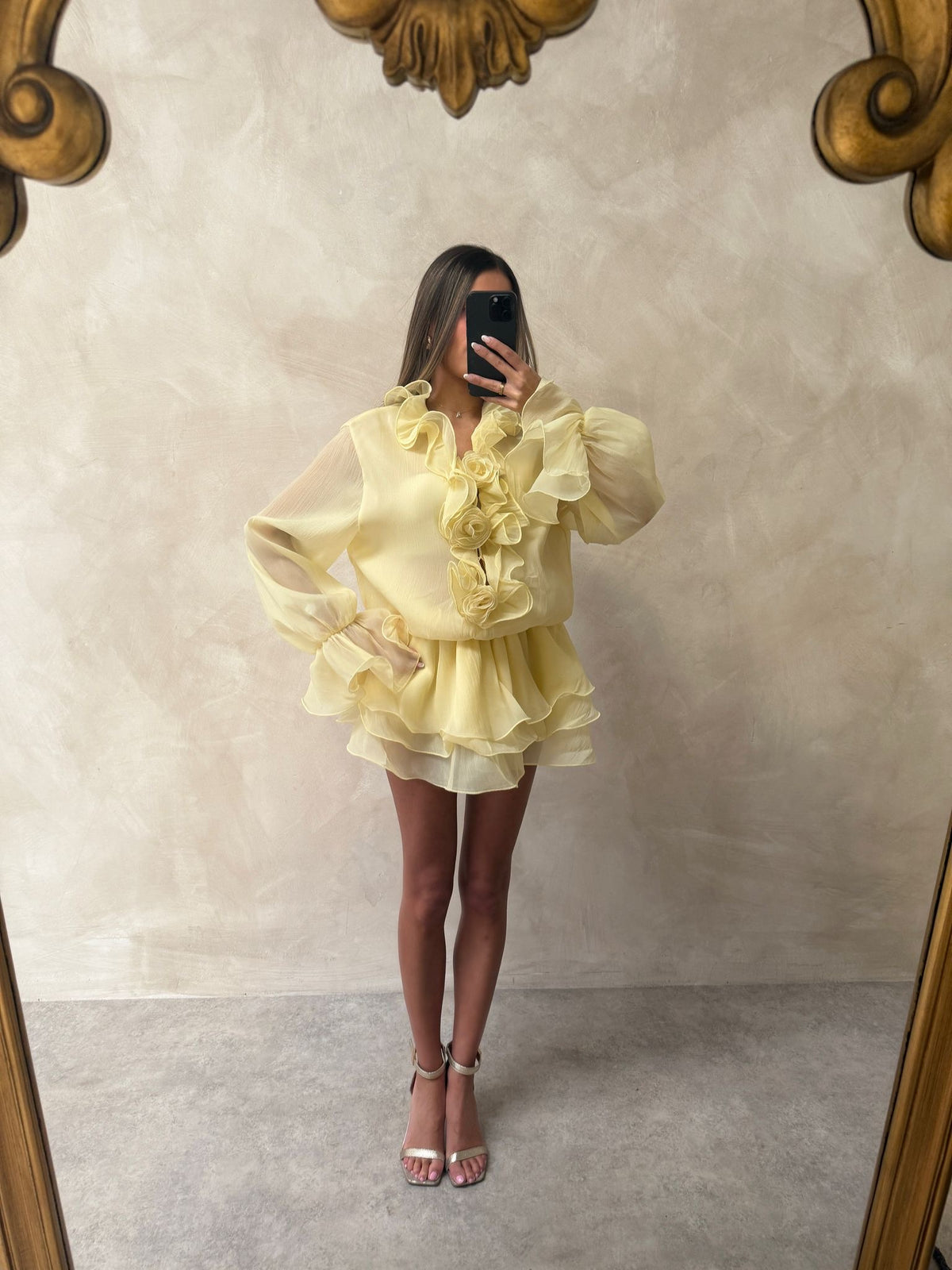 Clarissa three dimensional chiffon dress