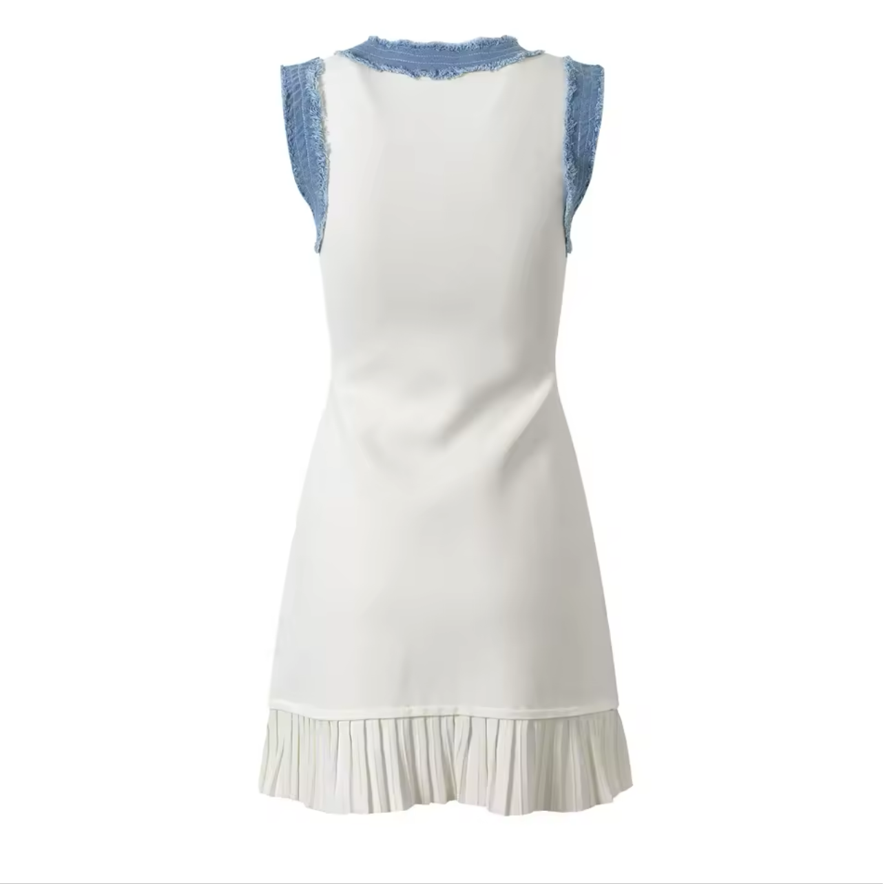 Sandra denim trim dress