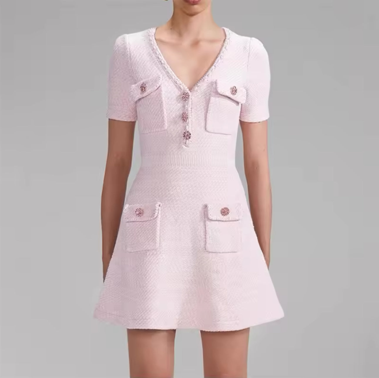 Nehal pink knitted dress