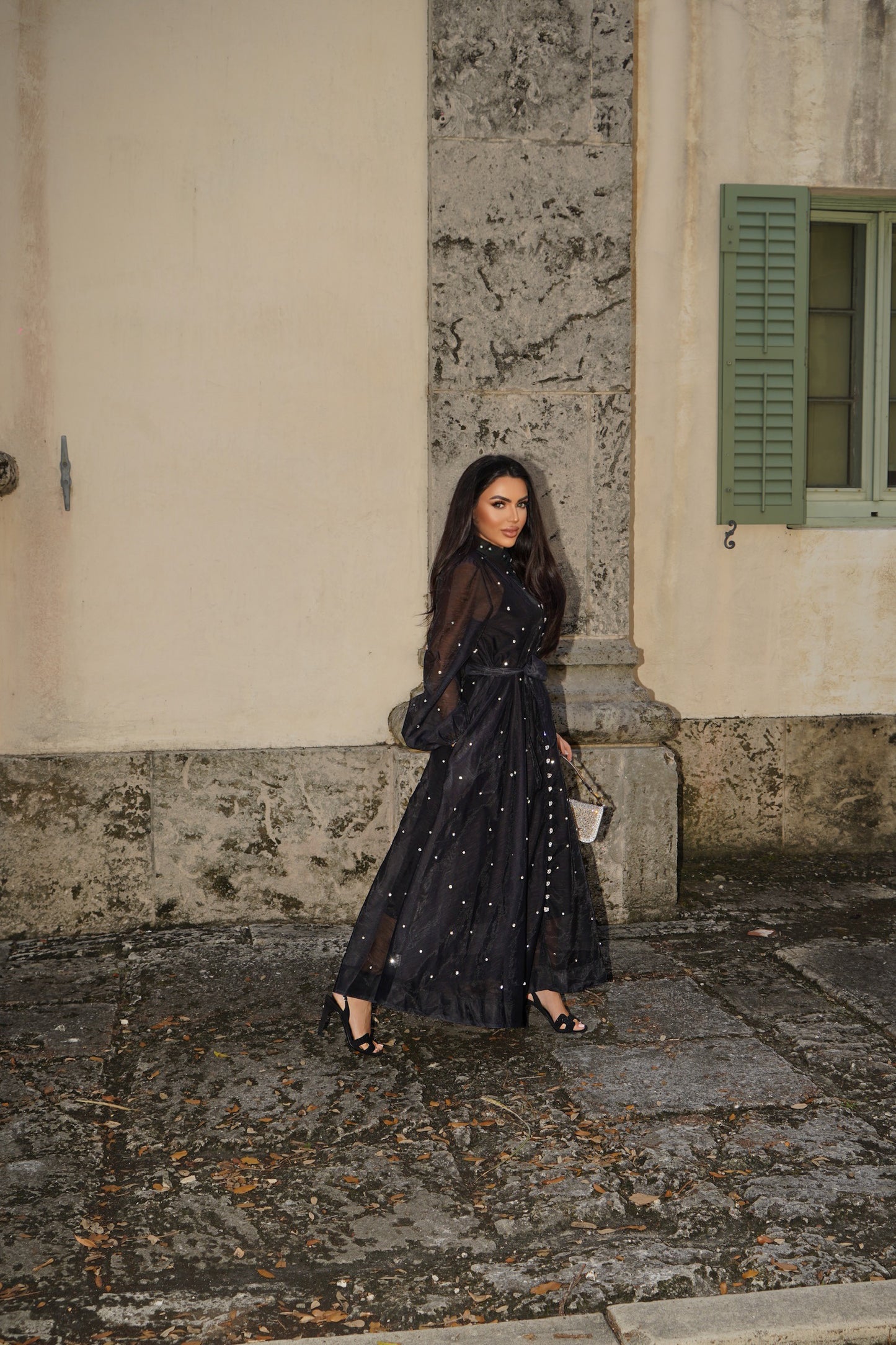 Estoor Crystal Linen long dress