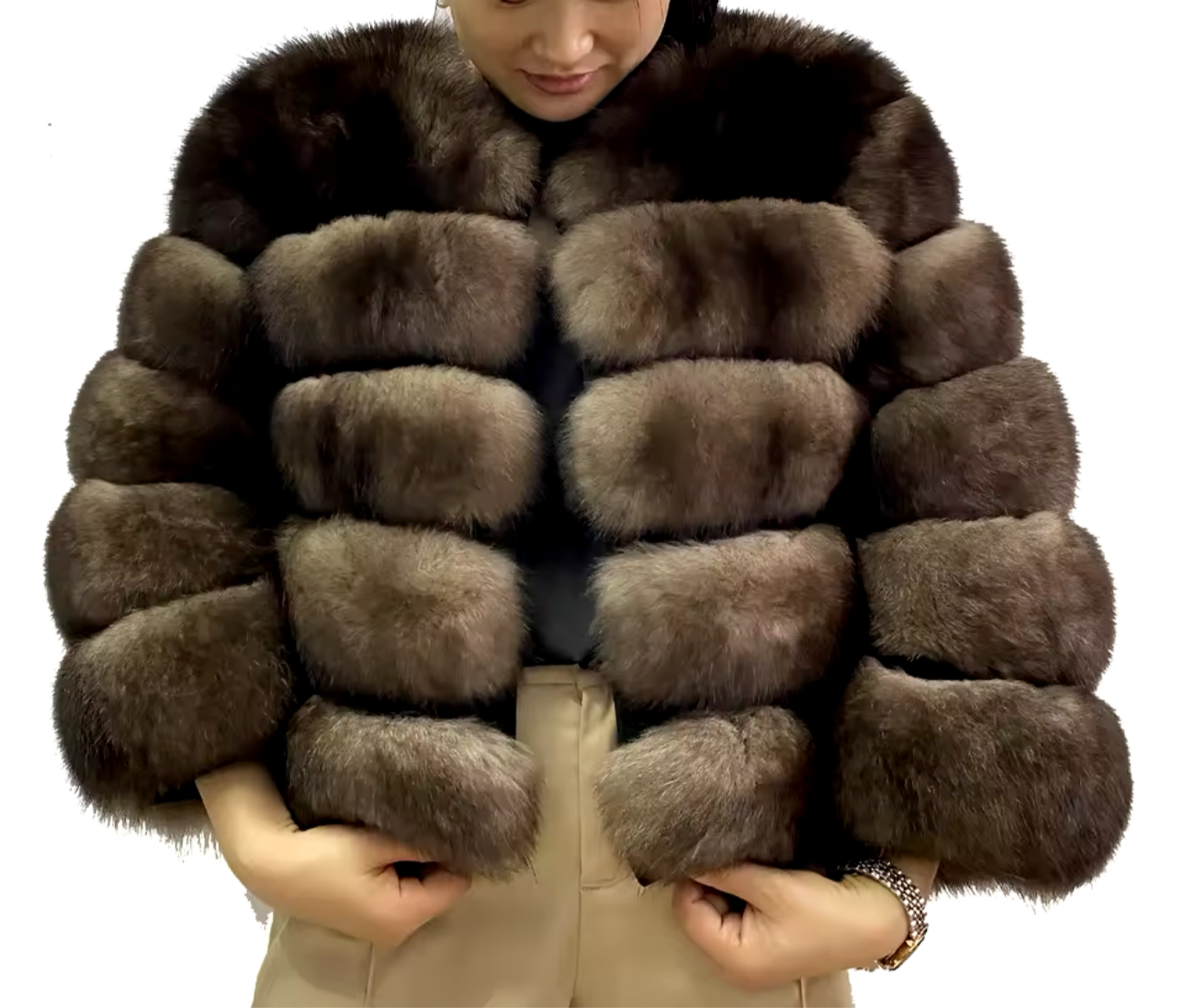 Mika real fox fur coat