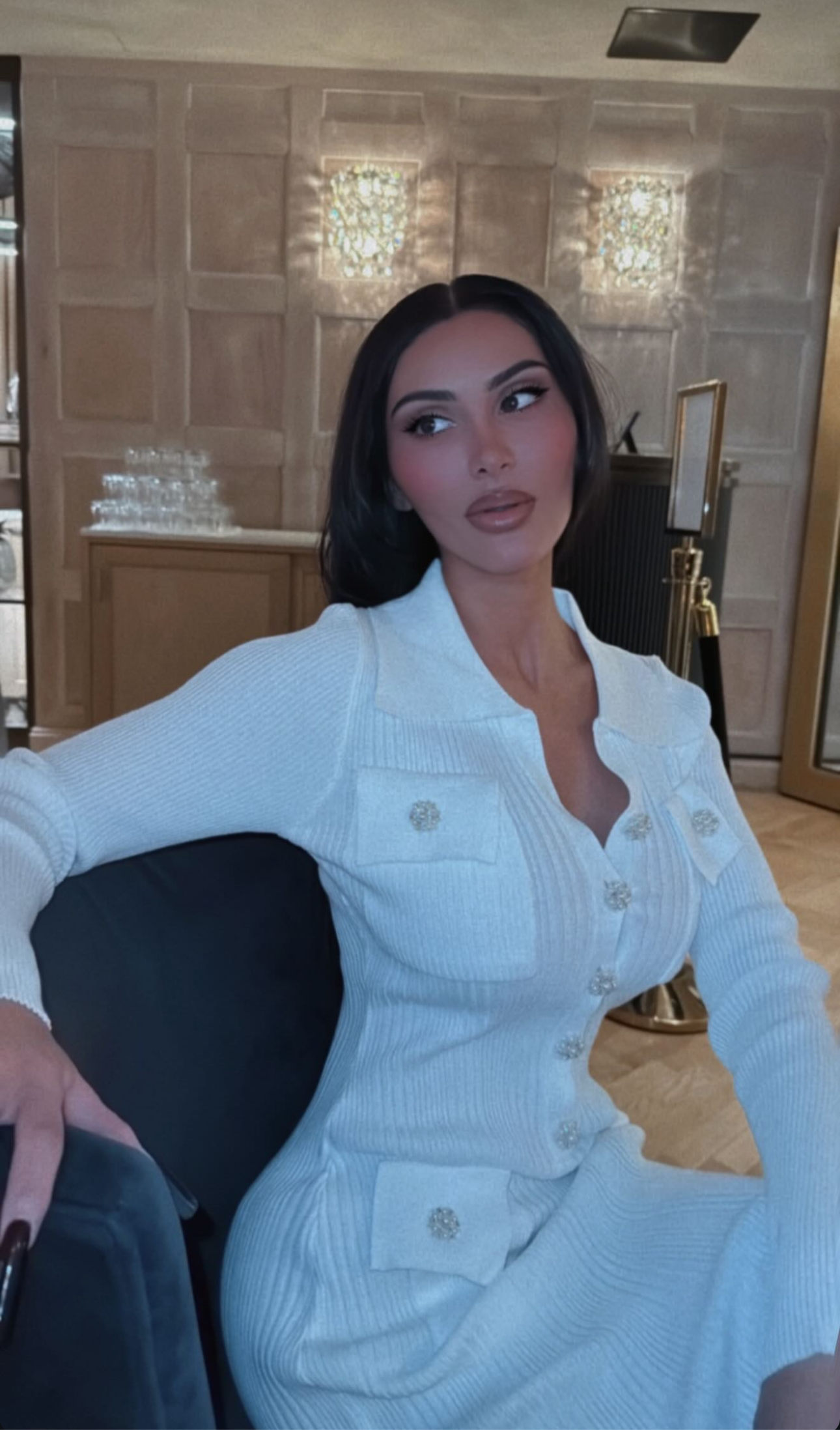 Natalia turn down long sleeve dress