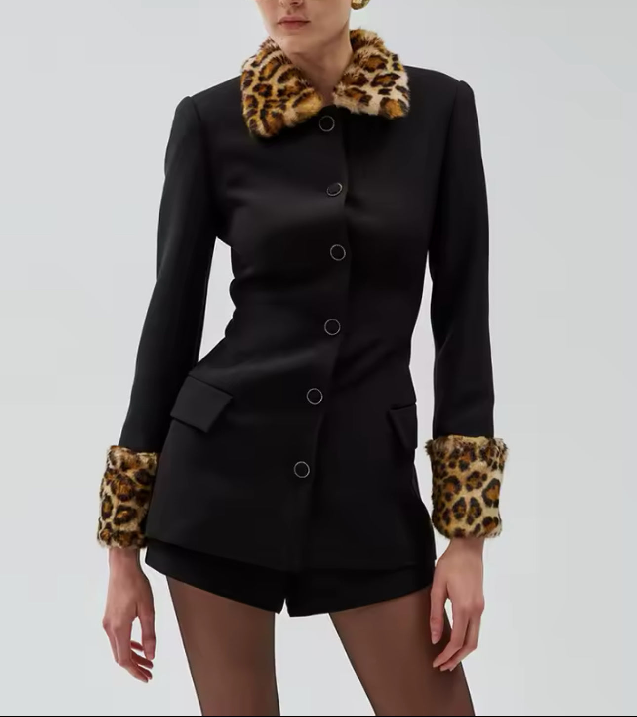 Fran leopard blazer short set