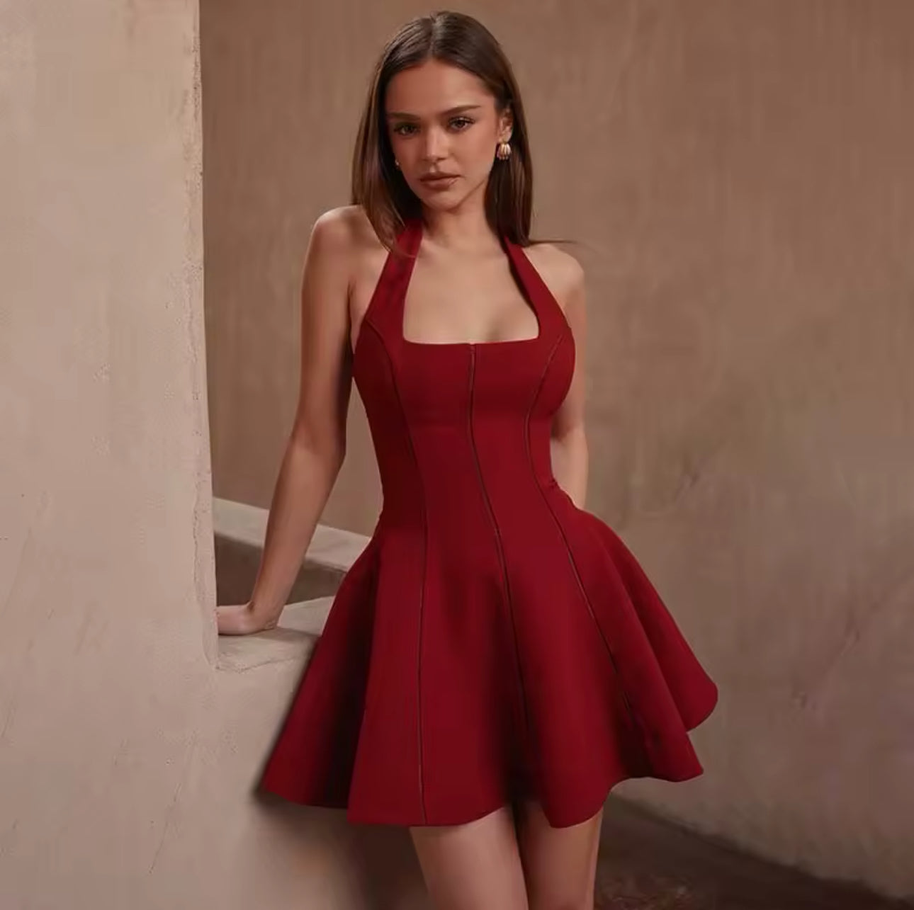 Capri A line halter dress