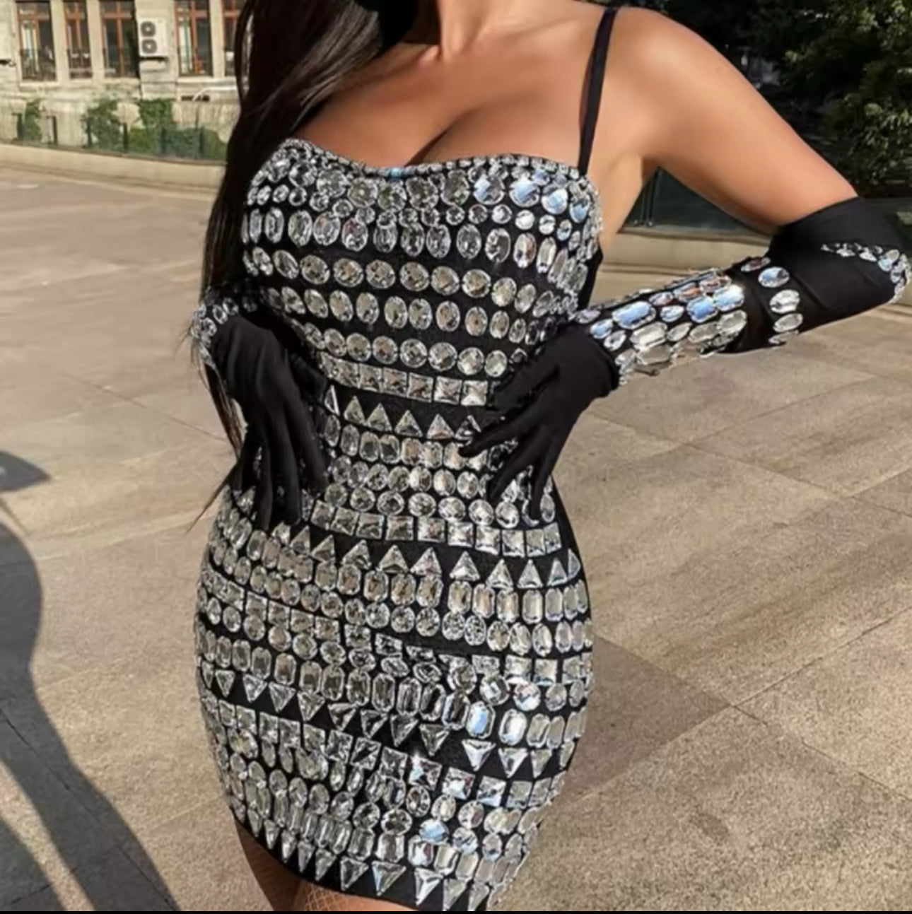 Yelena Diamond gloved Mini dress