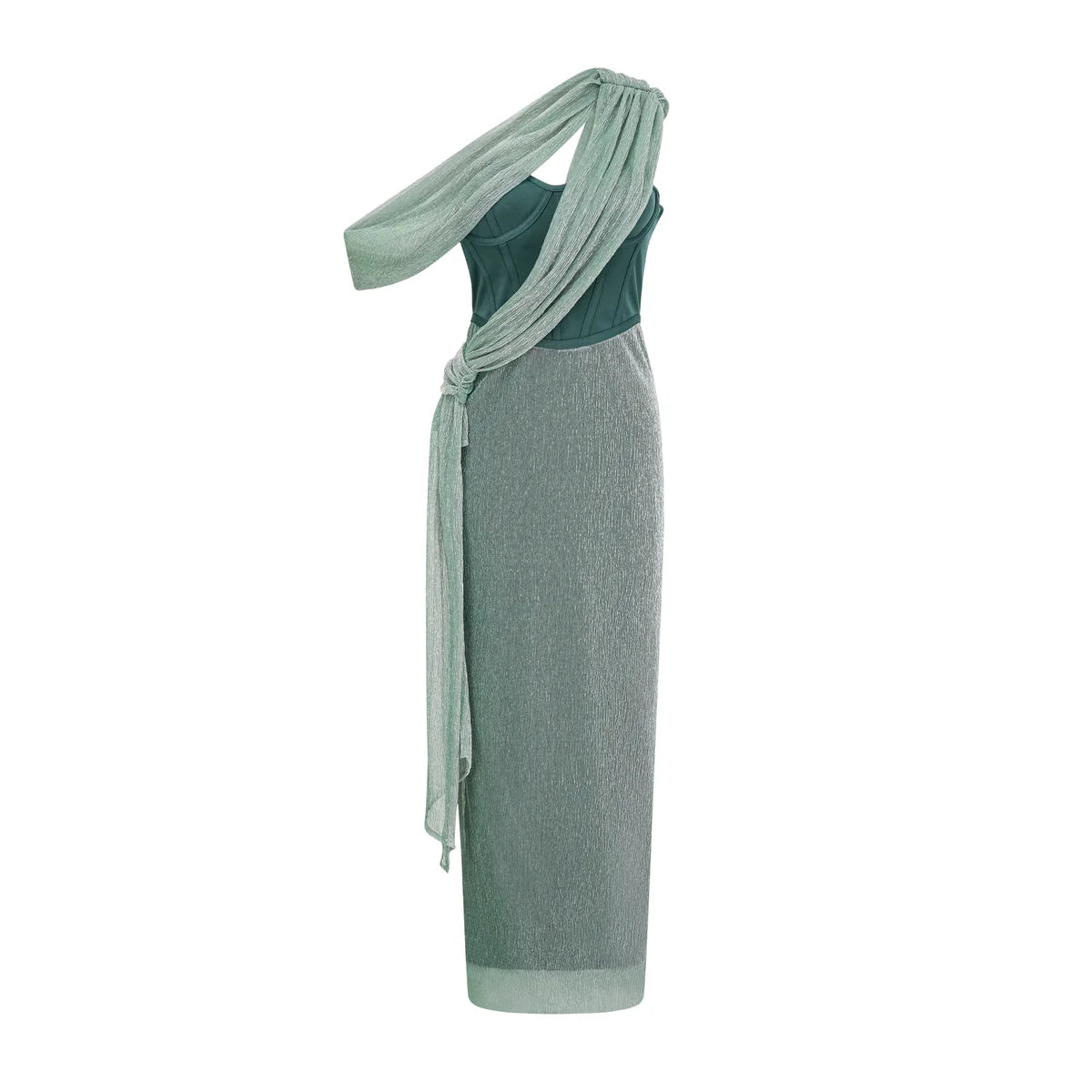 Carrie green ribbon design corset maxi dress Carrie green ribbon design corset maxi dress