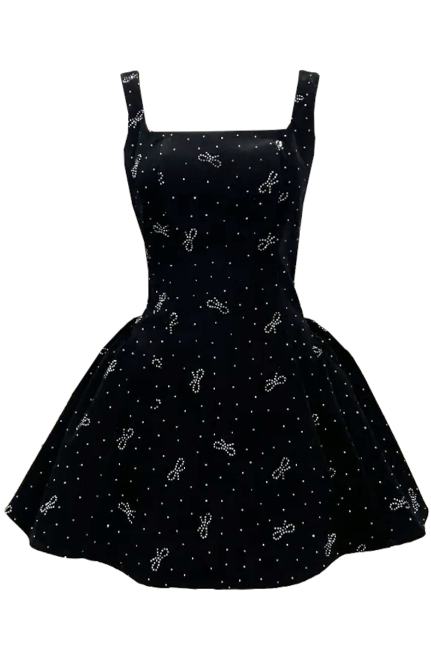 Angela Crystal Bow velvet A Line Dress