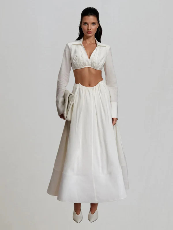 Nelli crop top skirt set