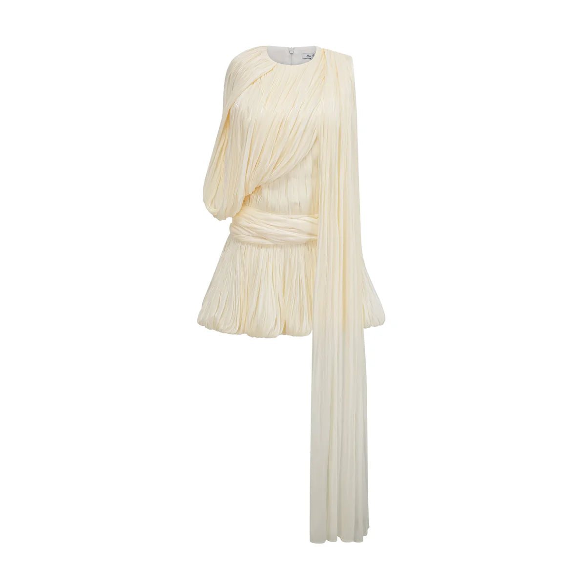 Eva Pleated Mini Dress with Ribbon Design Accent