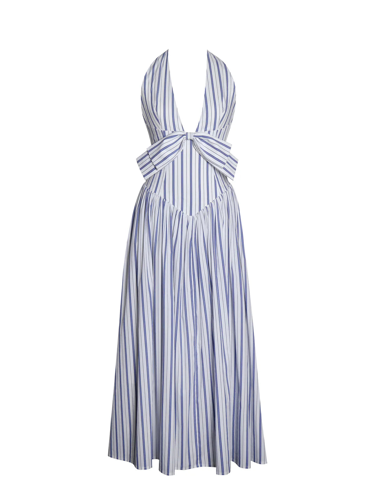 Kamilla Bow Stripe Halter Dress