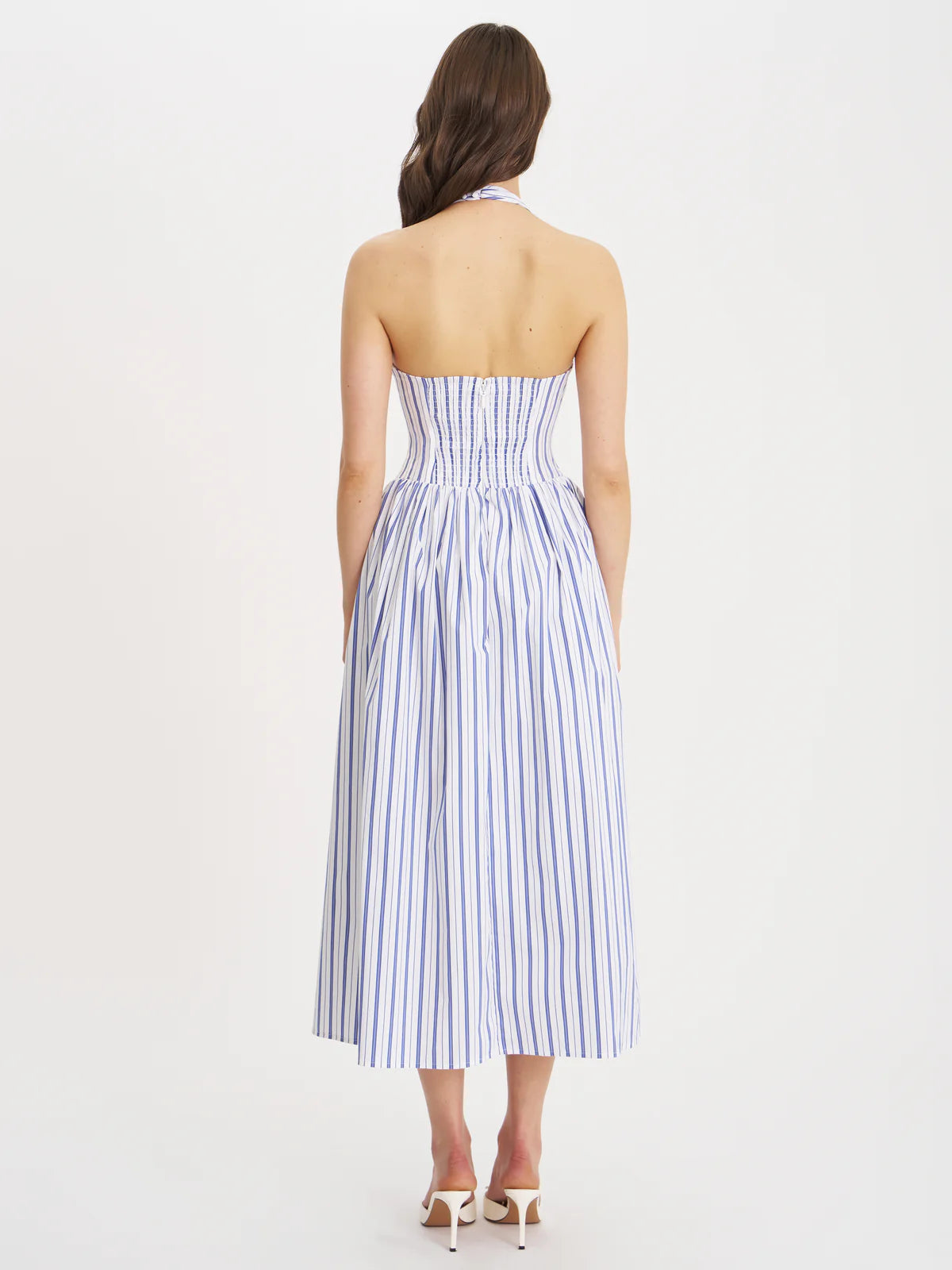 Kamilla Bow Stripe Halter Dress