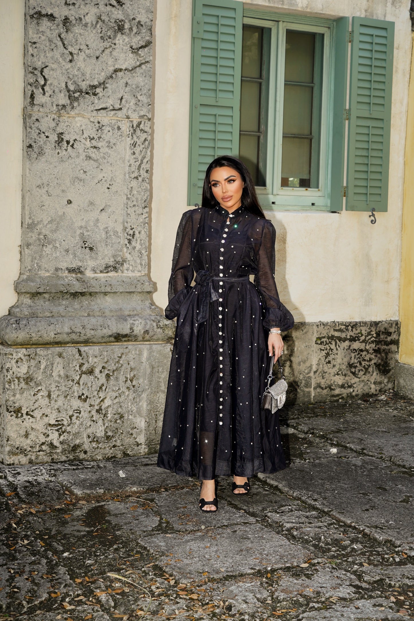Estoor Crystal Linen long dress