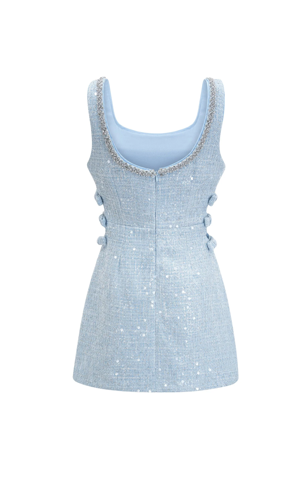 Maddy blue tweed sequined Mini dress