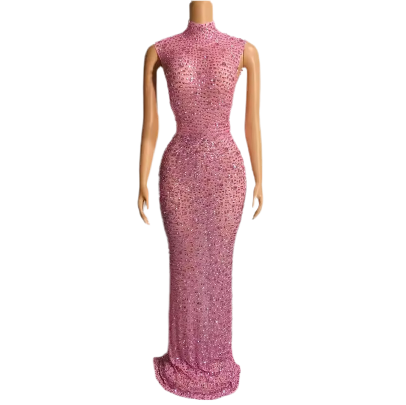 Roxanna pink crystal gown