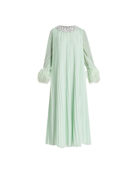 Amani chiffon feathered midi dress