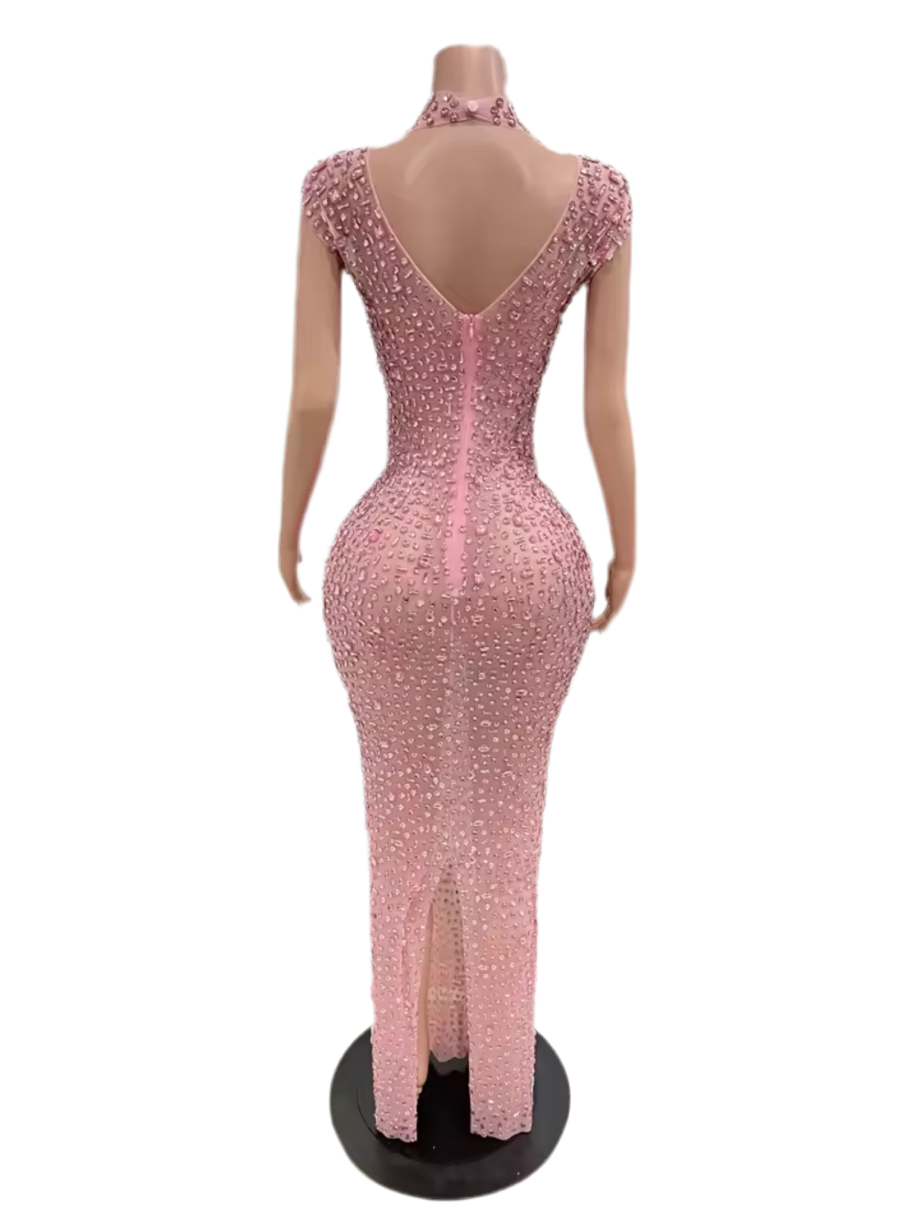 Roxanna pink crystal gown