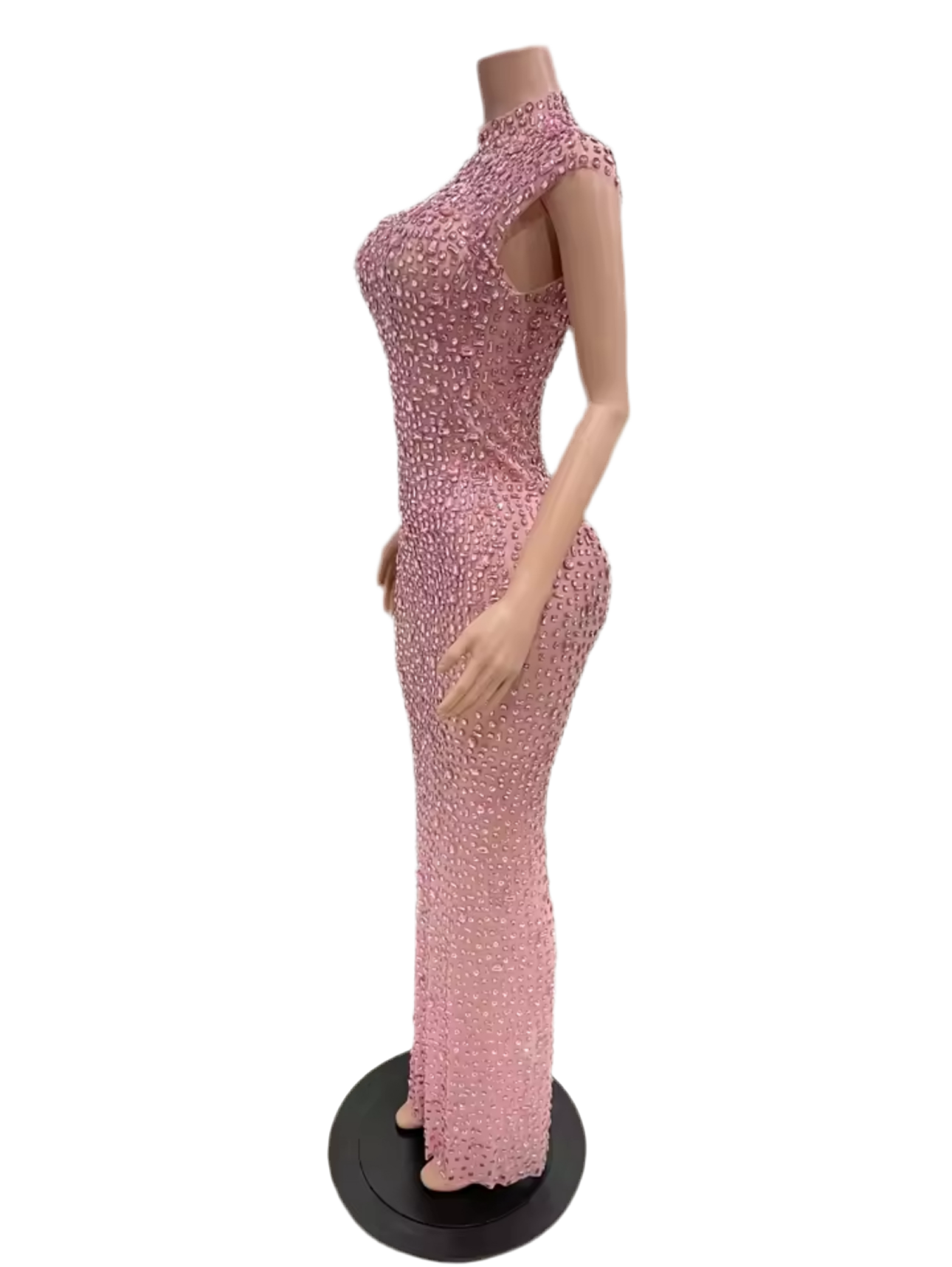 Roxanna pink crystal gown