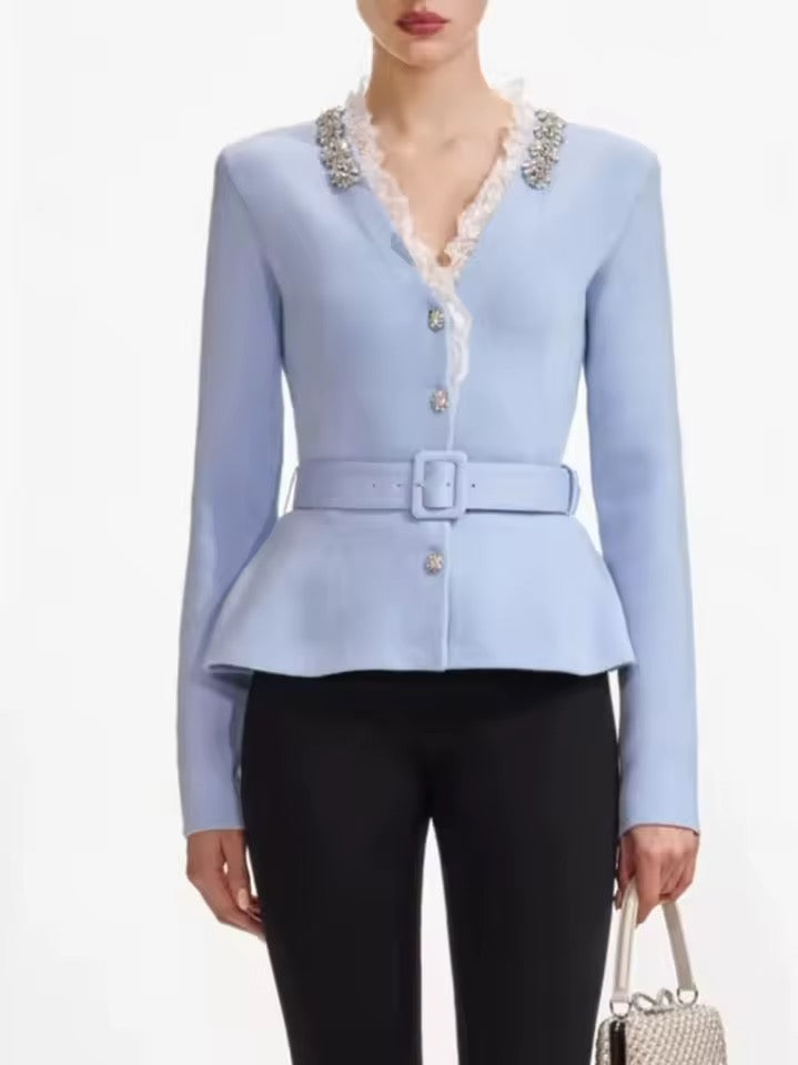 Feryal crystal trim cardigan