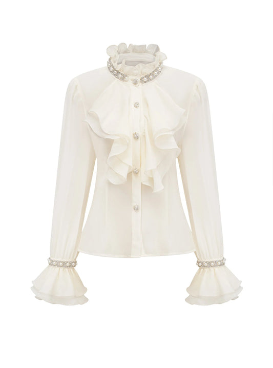 Layla ruffled embellished shirt