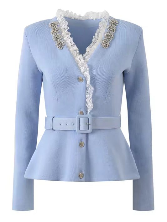 Feryal crystal trim cardigan