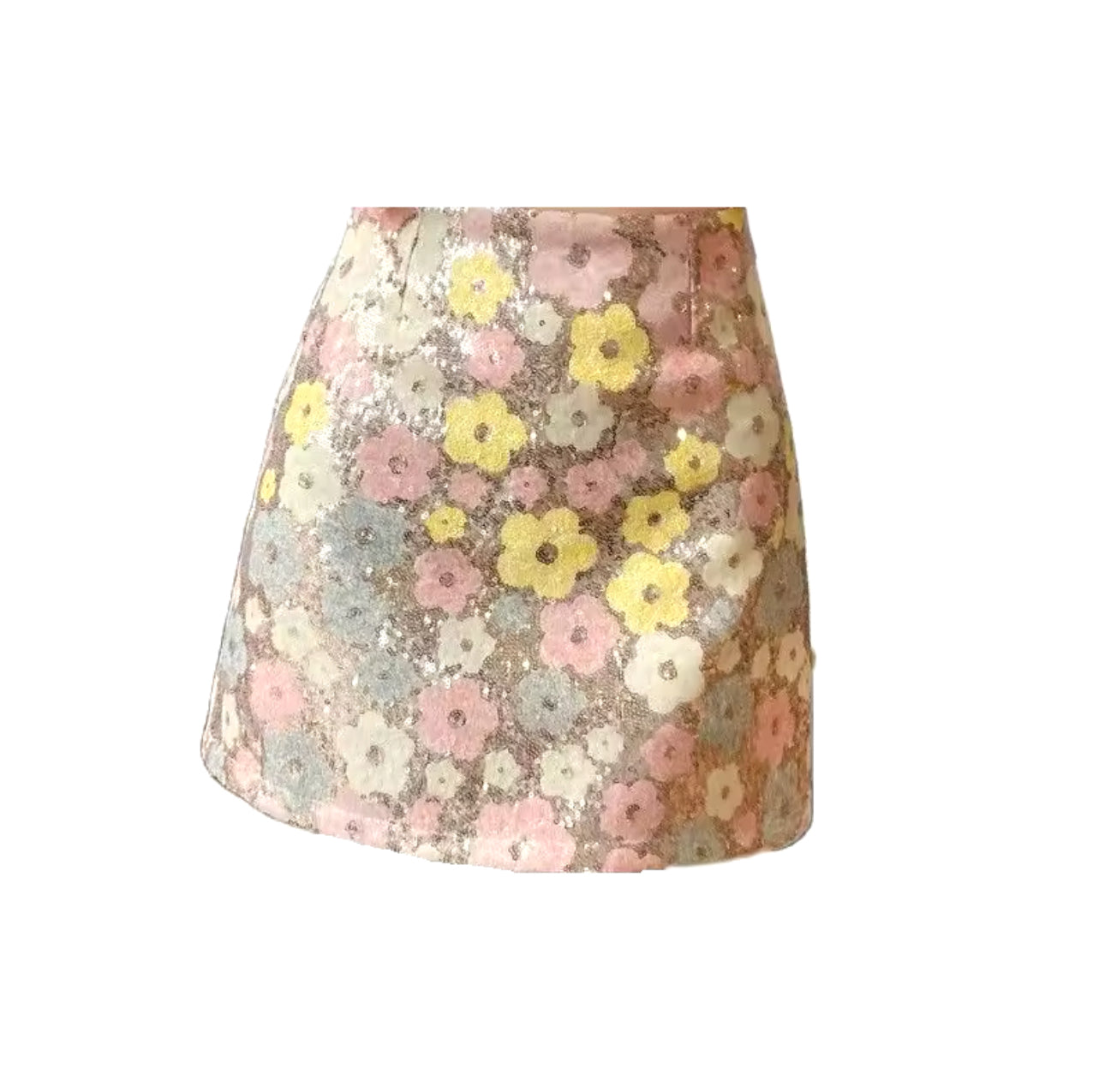 Amanda flower sequin mini skirt