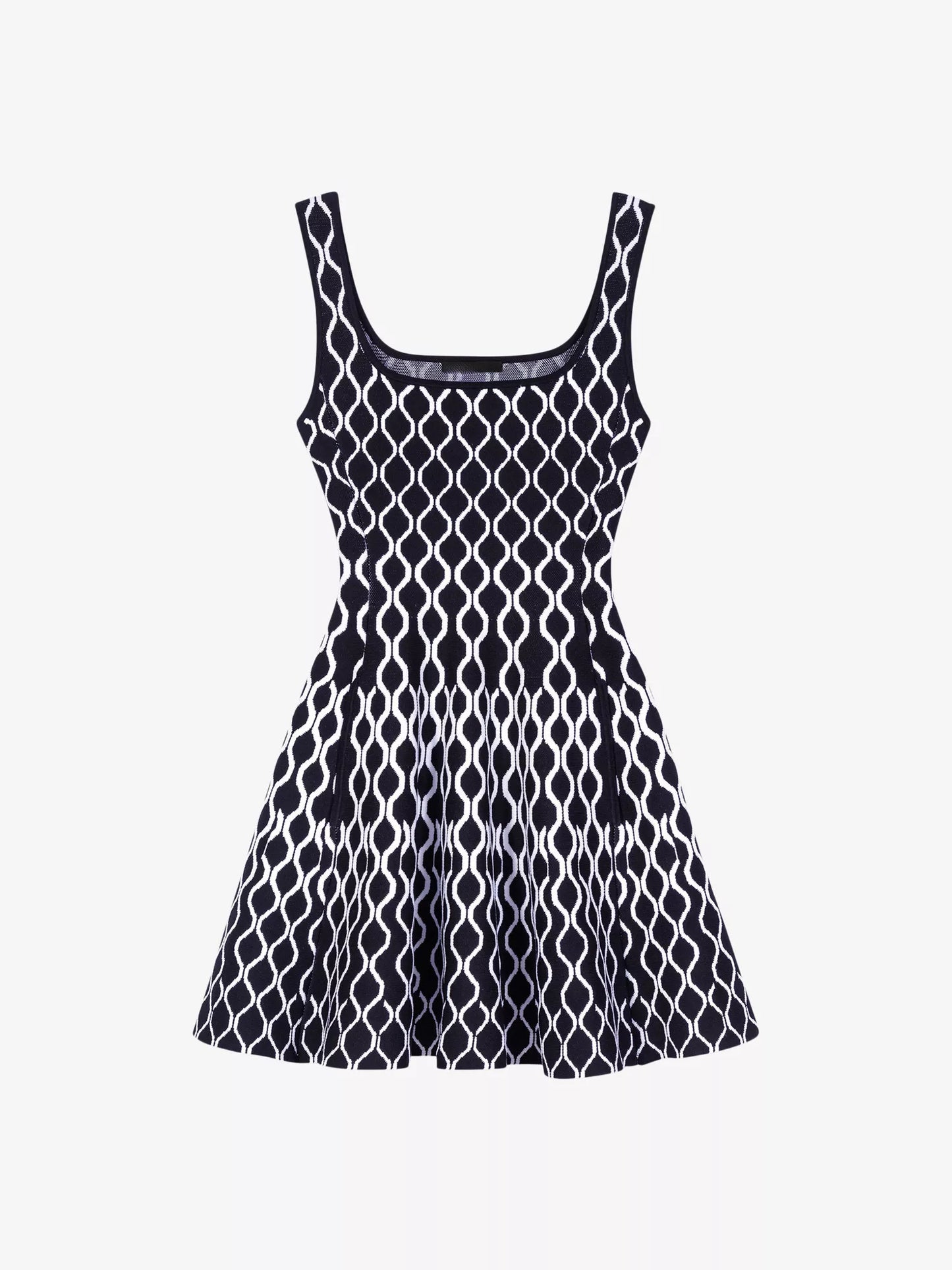 Rozita geometric print A-line dress