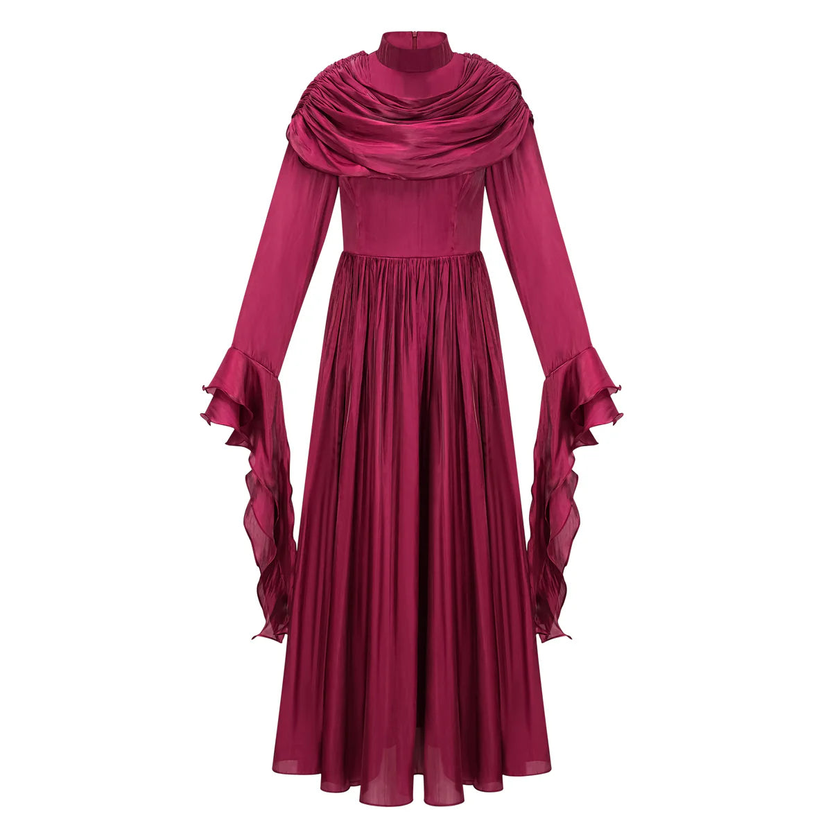 Donia Ruched Pleated Maxi Dress