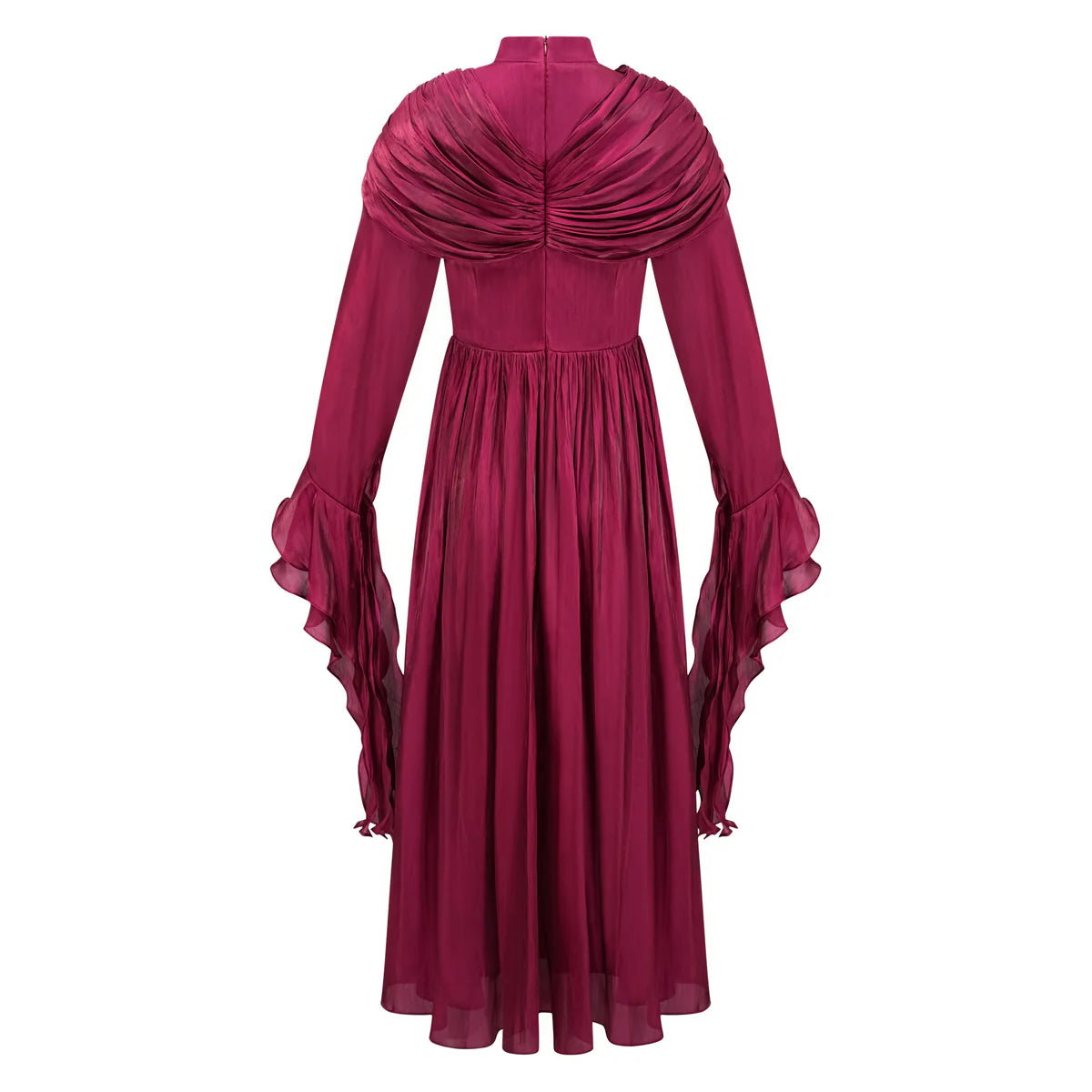 Donia Ruched Pleated Maxi Dress