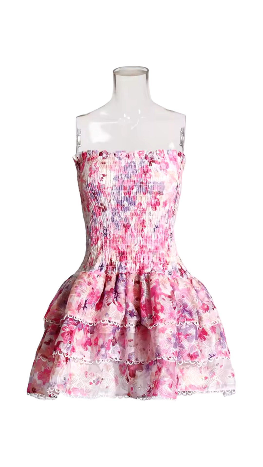 Nour floral strapless mini dress